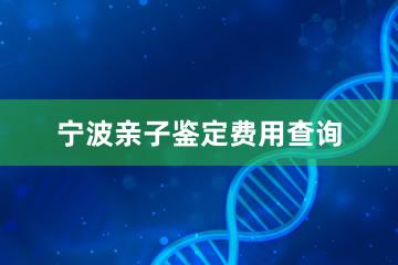 宁波亲子鉴定费用查询